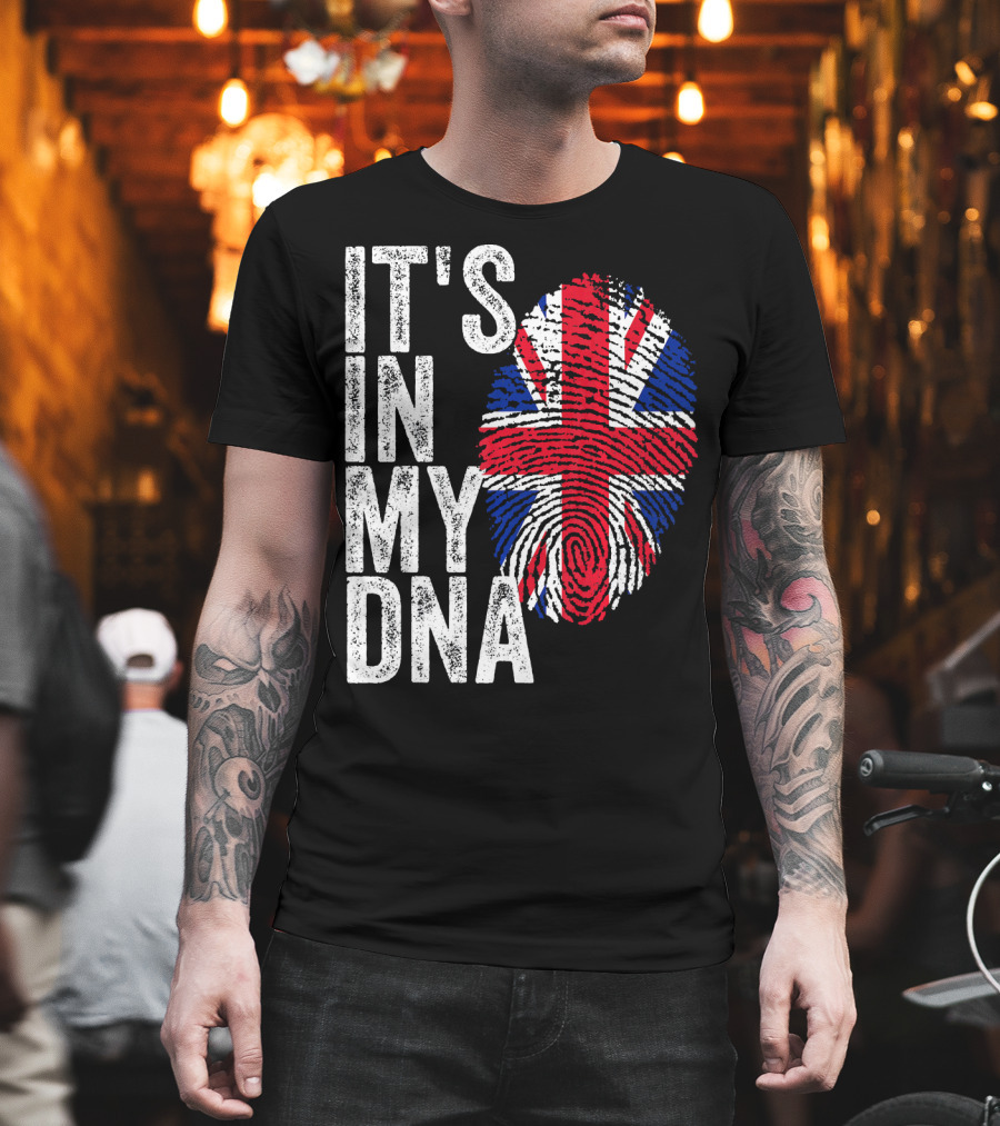 IT'S IN MY DNA UK Union Jack Fingerprint Flag T-Shirt