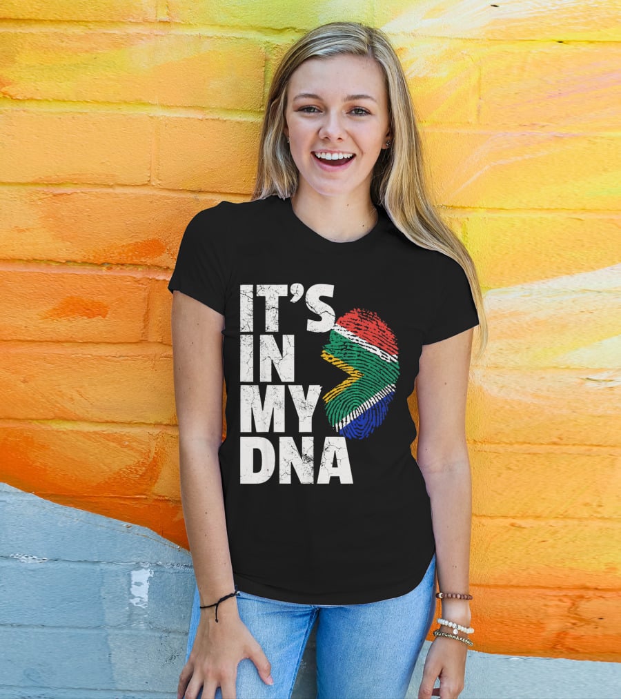 South Africa Flag Fingerprint It's IN My Dna T-Shirt