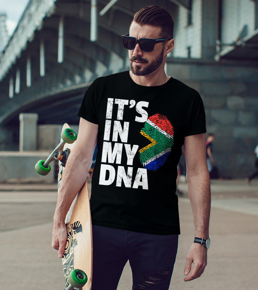 South Africa Flag Fingerprint It's IN My Dna T-Shirt