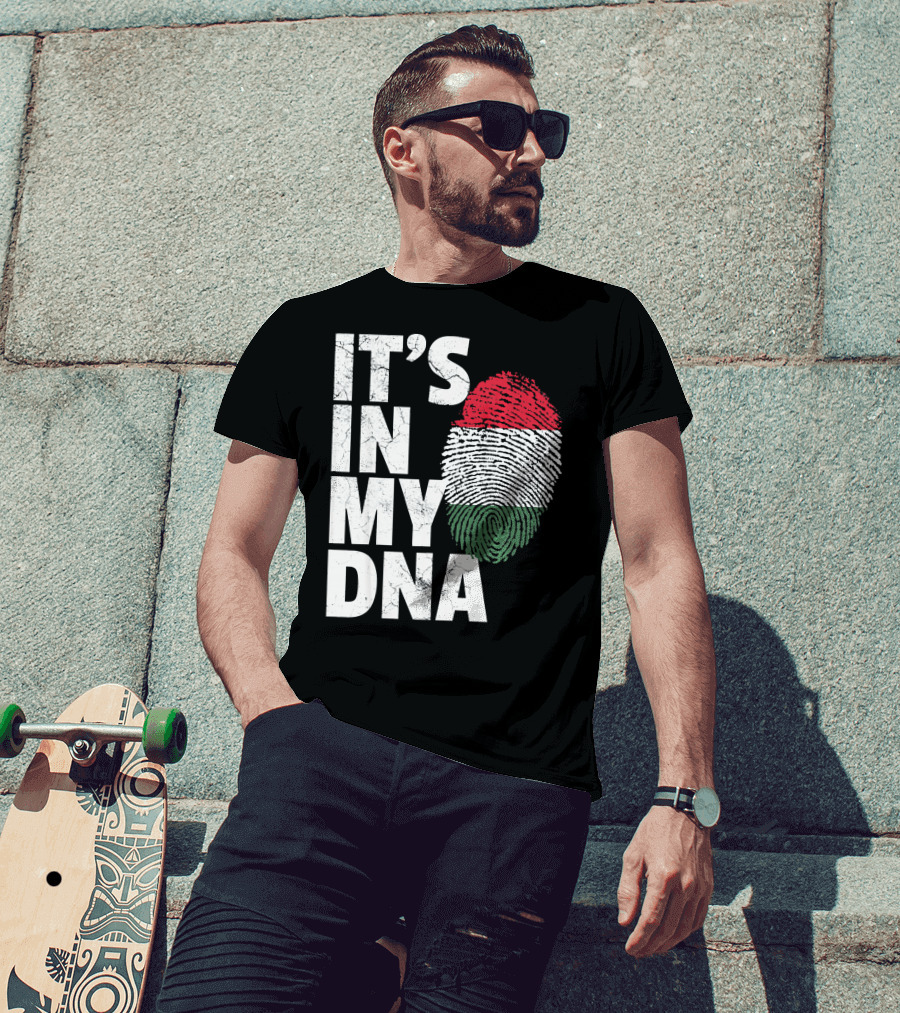 IT'S IN MY DNA Hungary Hungarian Flag Fingerprint T-Shirt