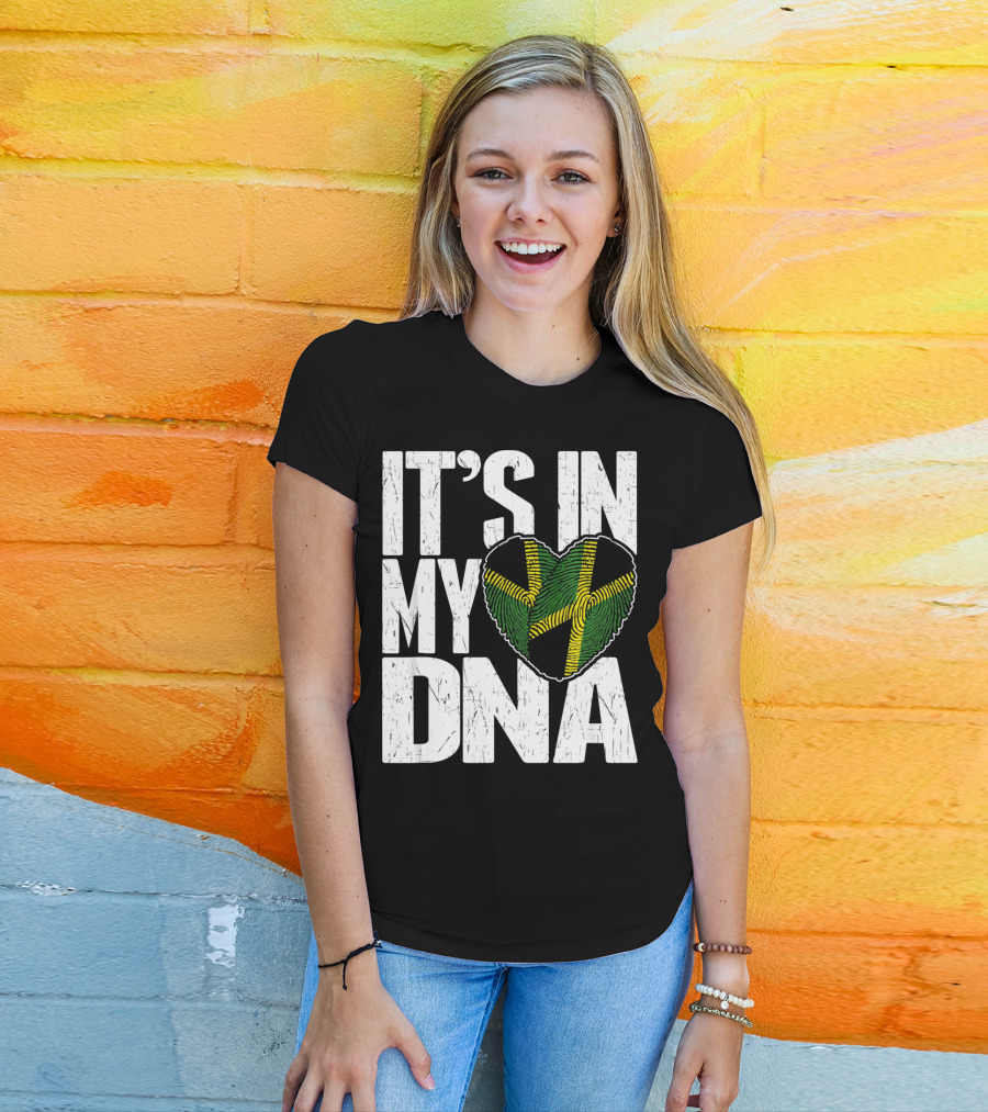 IT'S IN MY DNA Jamaican Flag Heart T-Shirt