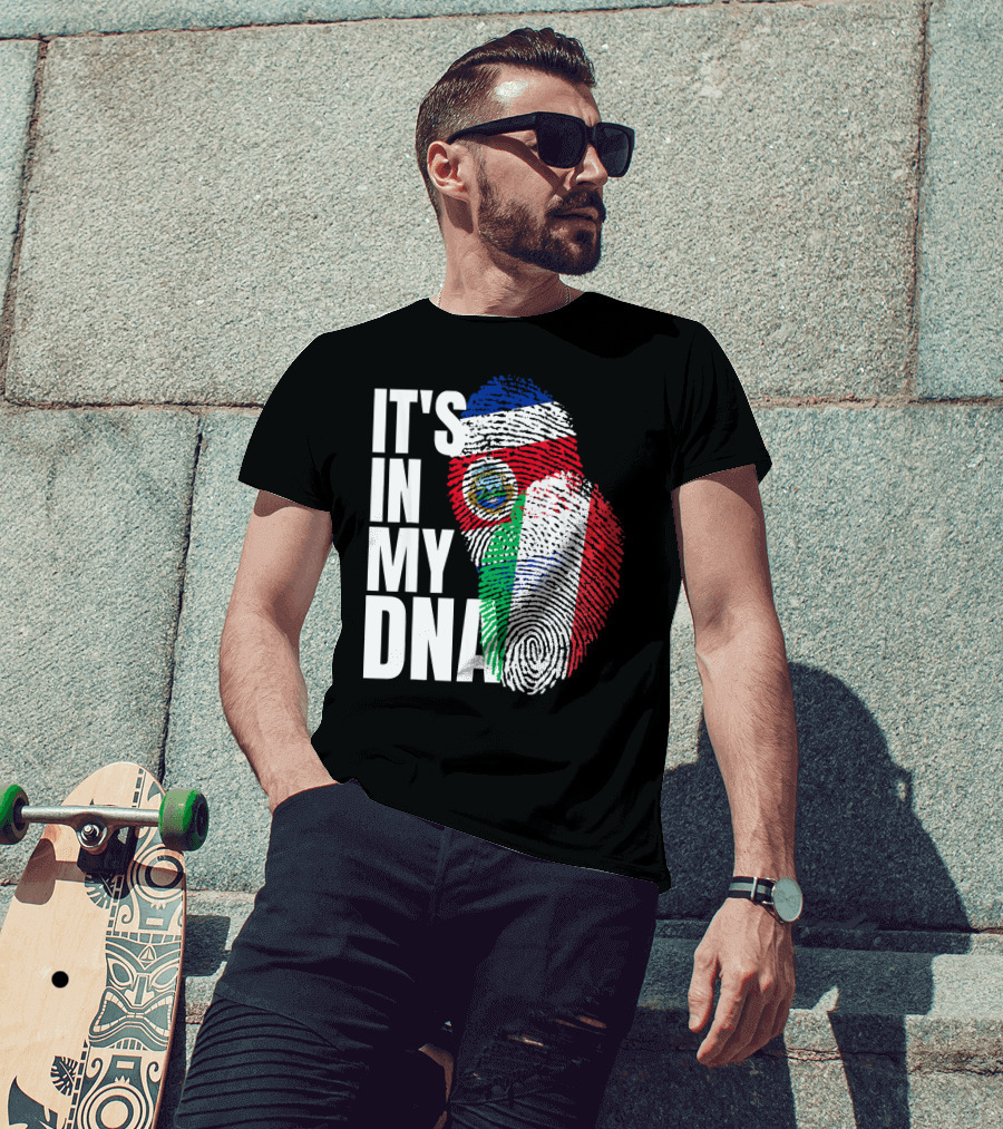 It's In My DNA Costa Rican Italian Flag Mix T-Shirt
