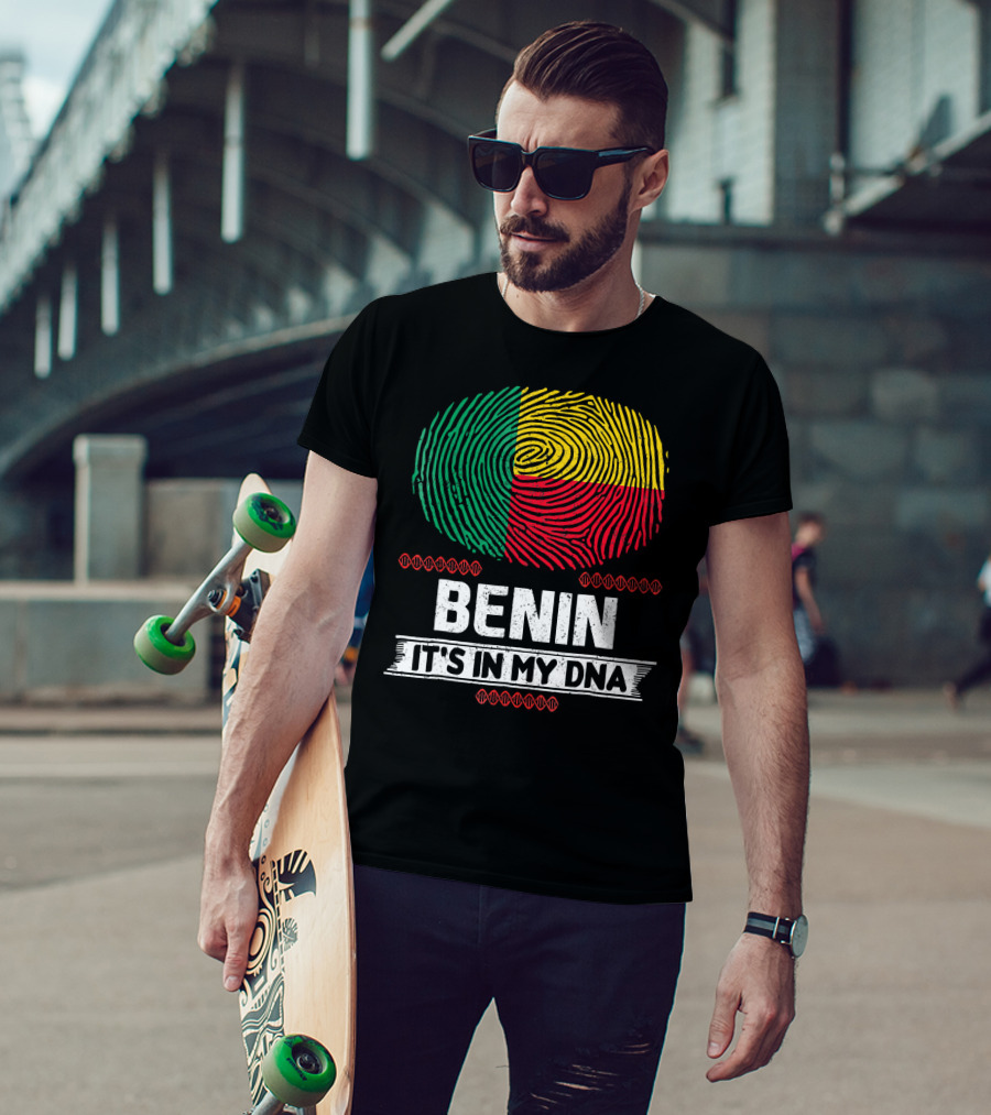 Benin It's In My DNA Beninese Flag Fingerprint T-Shirt