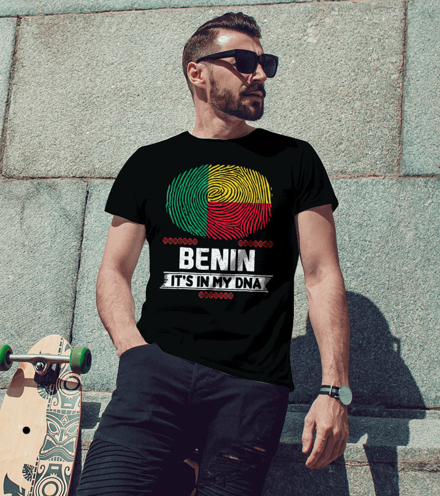 Benin It's In My DNA Beninese Flag Fingerprint T-Shirt