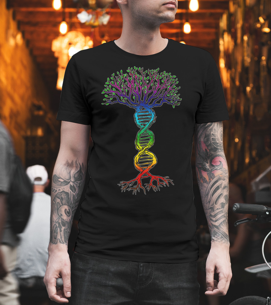 Tree Of Life Rainbow Chakra DNA Elements T-Shirt