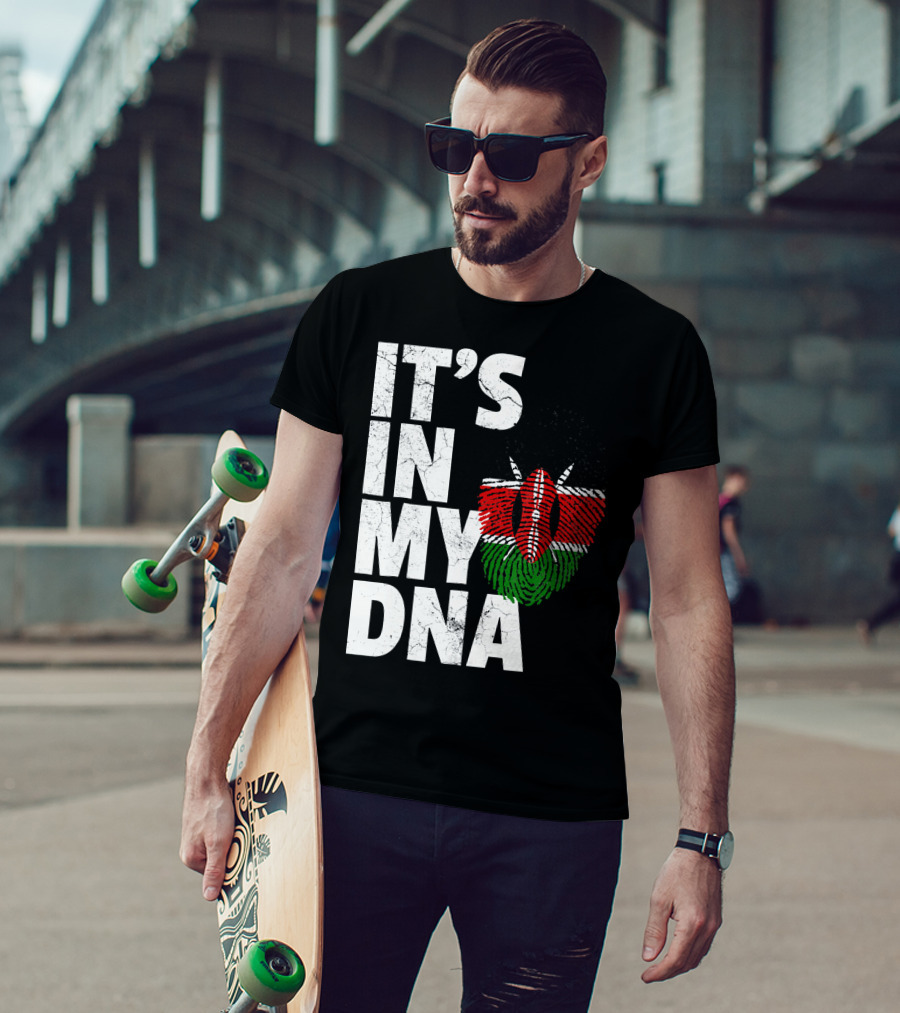ITS IN MY DNA Kenya Flag Fingerprint T-Shirt