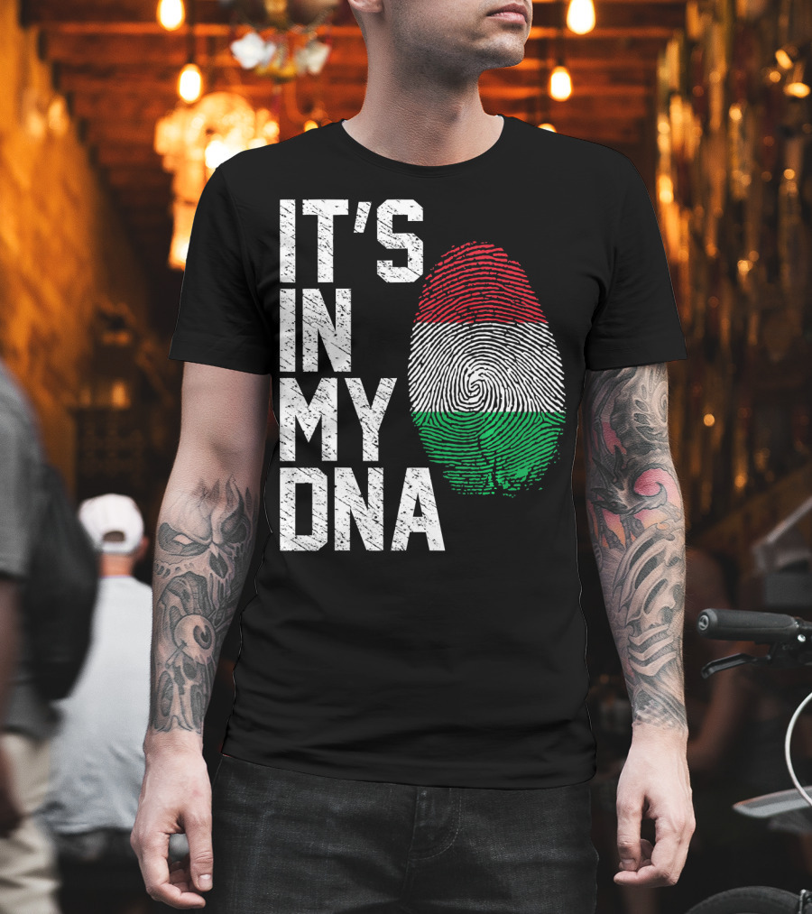 It's In My DNA Italian Italy Flag Fingerprint T-Shirt