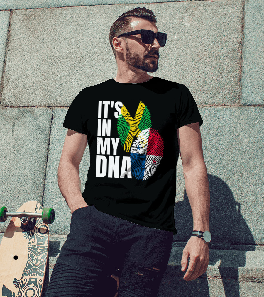 Panamanian And Jamaican Mix It's In My DNA Flag Her T-Shirt