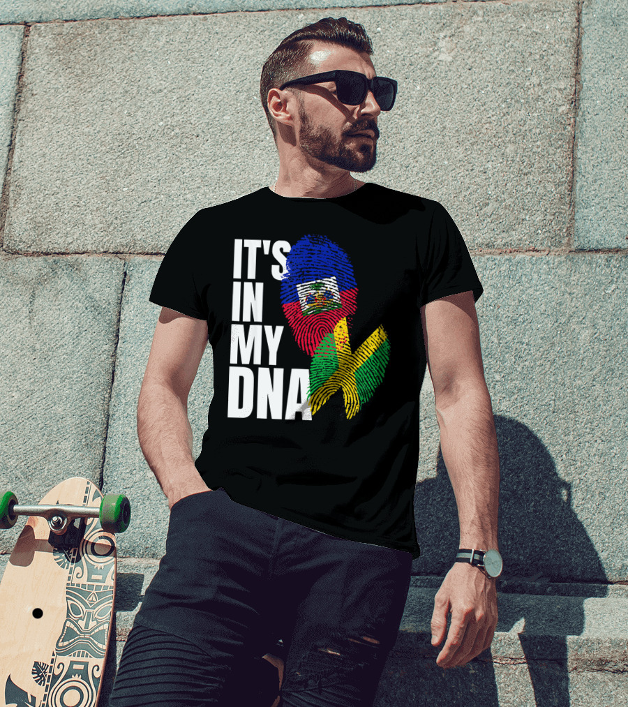 Jamaican Haitian Mix It's In My DNA Flag Heritage T-Shirt