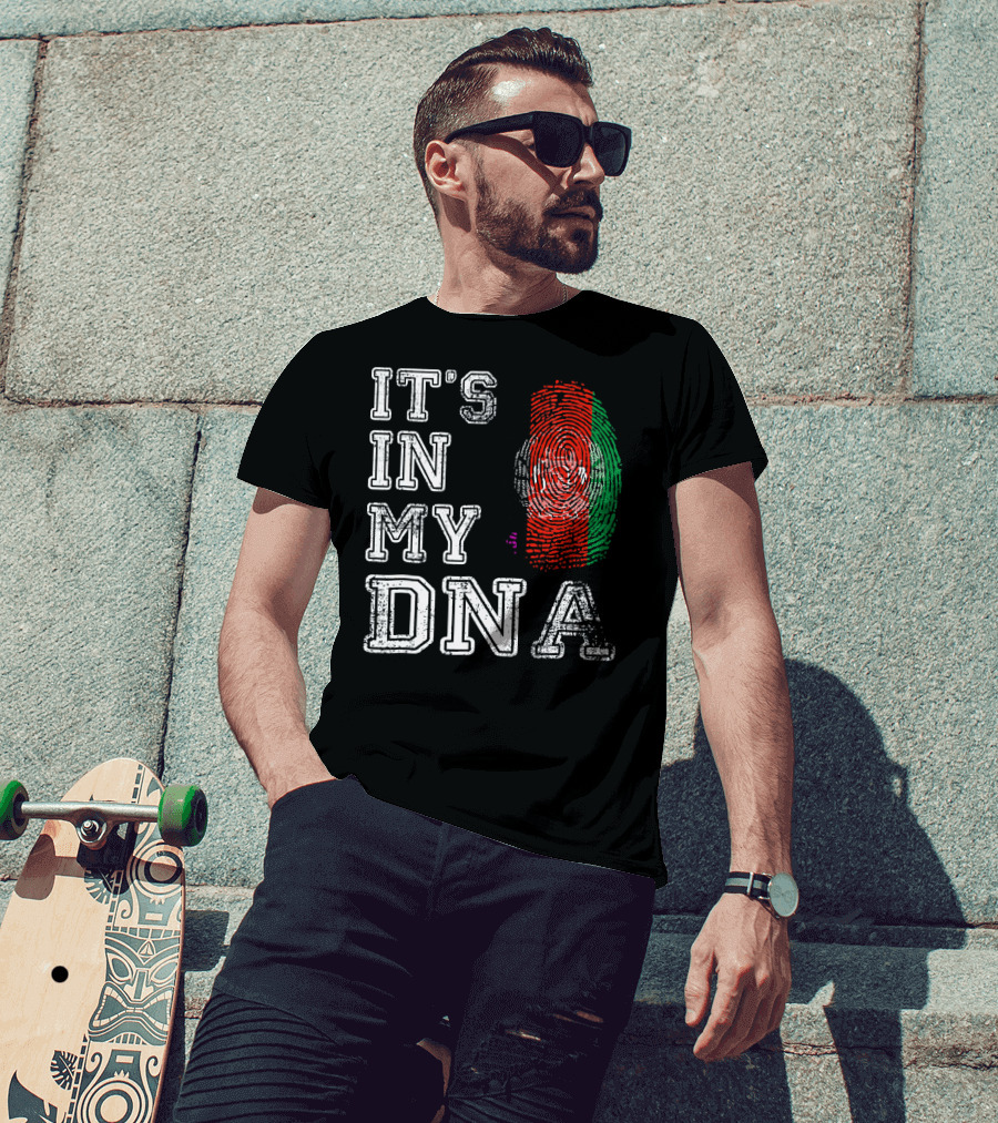 IT'S IN MY DNA Afghanistan Flag Fingerprint T-Shirt