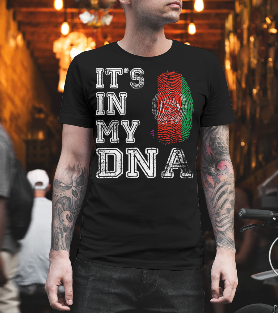 IT'S IN MY DNA Afghanistan Flag Fingerprint T-Shirt