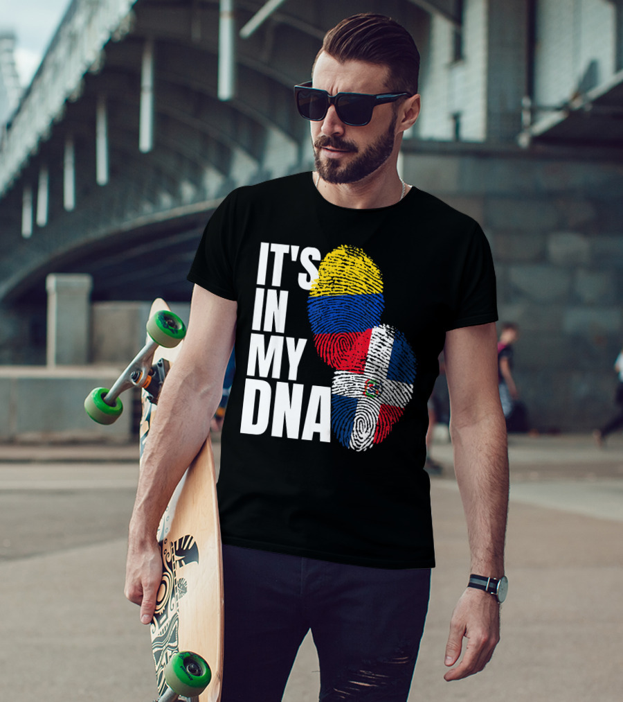 Dominican And Colombian DNA Flag It's In My DNA T-Shirt