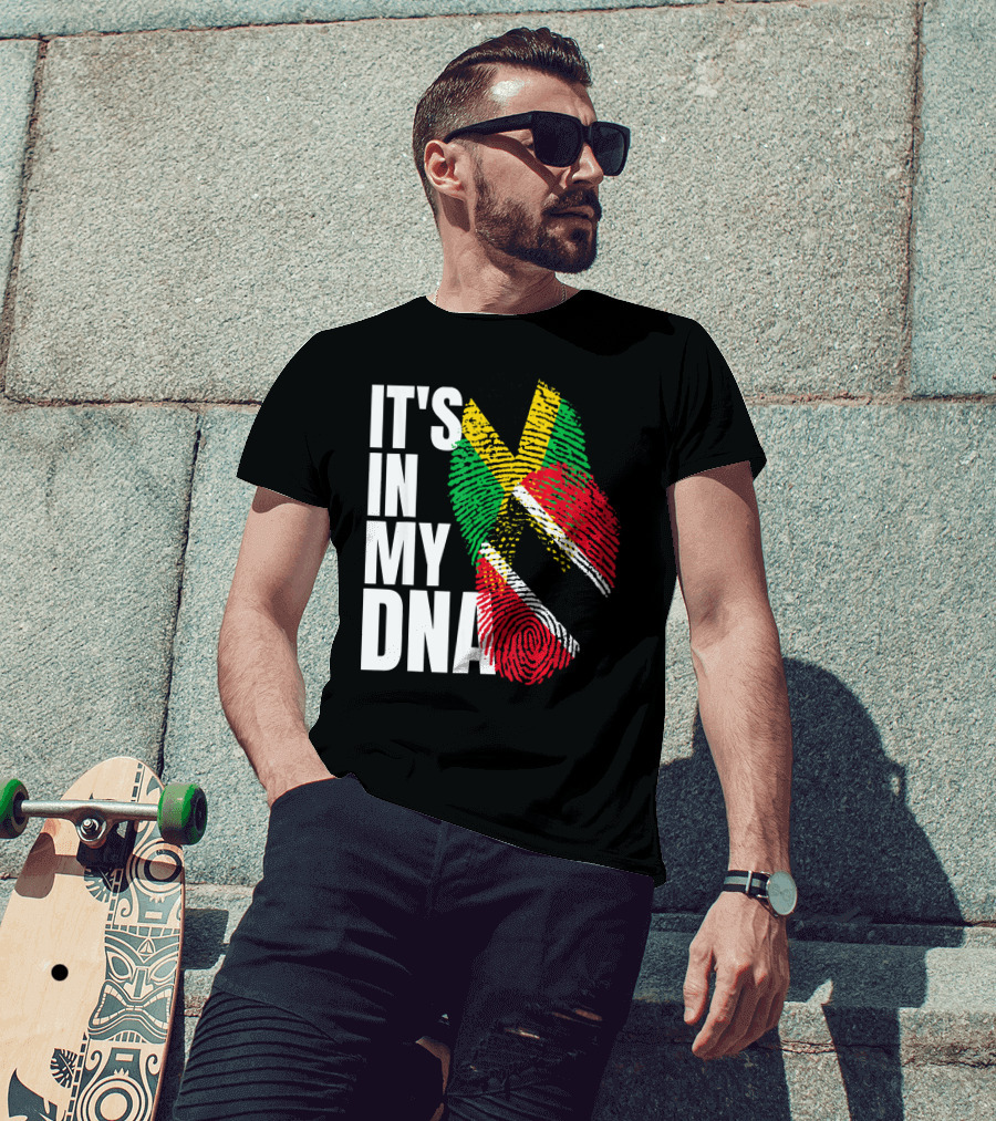 IT'S IN MY DNA Trinidadian Jamaican Flag Mix T-Shirt