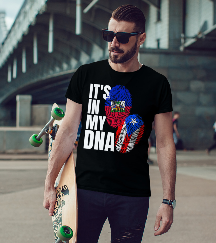 It's In My DNA Haitian Puerto Rican Flag Heritage T-Shirt