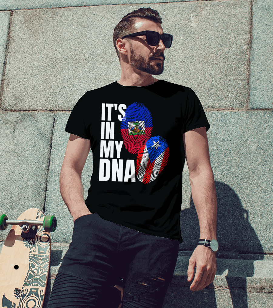 It's In My DNA Haitian Puerto Rican Flag Heritage T-Shirt