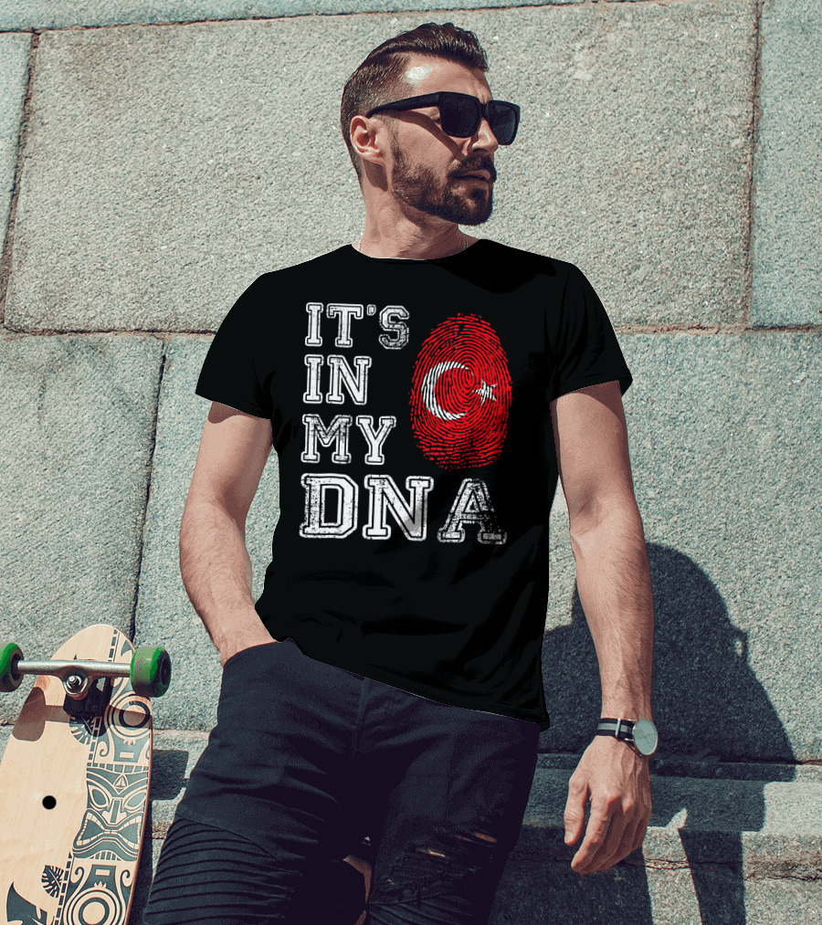 It's In My DNA Turkey Flag Fingerprint T-Shirt