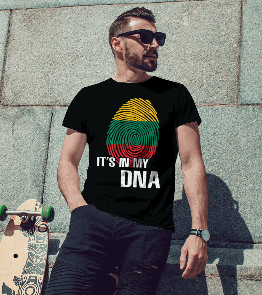It's In My DNA Lithuania Fingerprint Lithuanian Flag T-Shirt