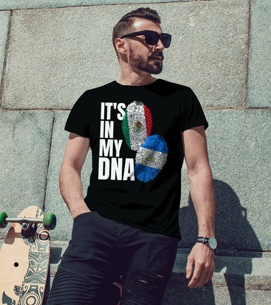 IT'S IN MY DNA Nicaraguan Mexican Flag Heritage T-Shirt