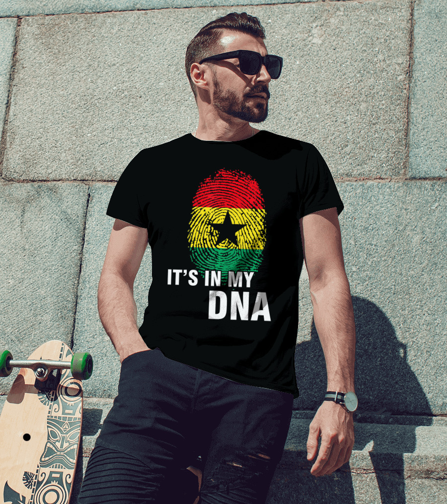 Ghanaian Flag Fingerprint It's In My DNA T-Shirt