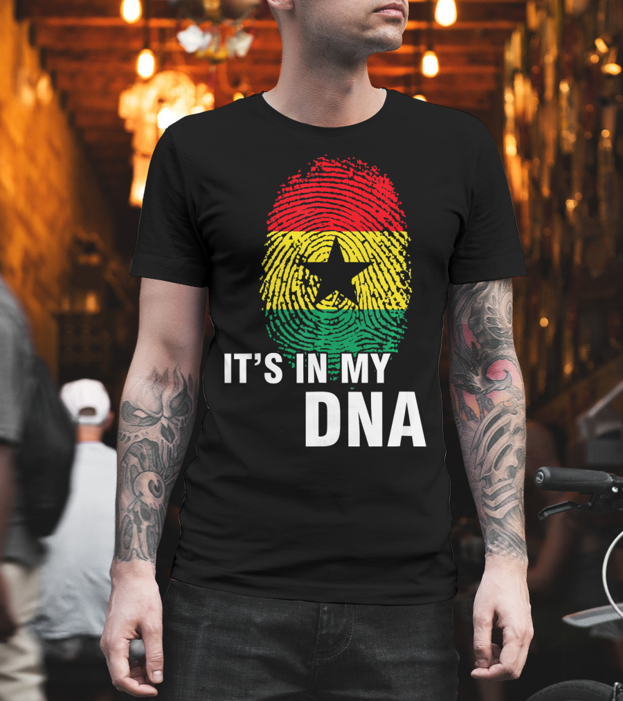 Ghanaian Flag Fingerprint It's in My DNA T-Shirt