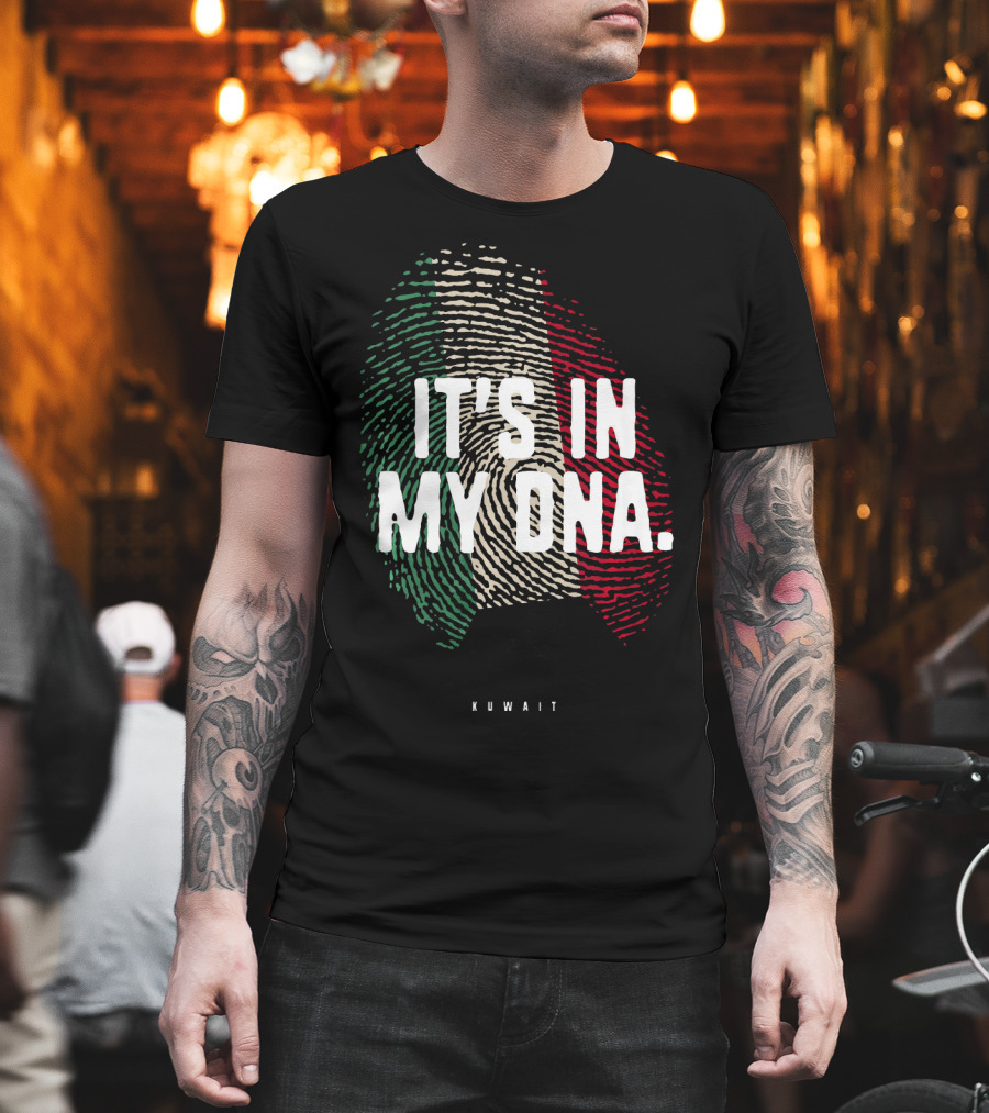 IT'S IN MY DNA Kuwait Flag Kuwaiti Fingerprint T-Shirt