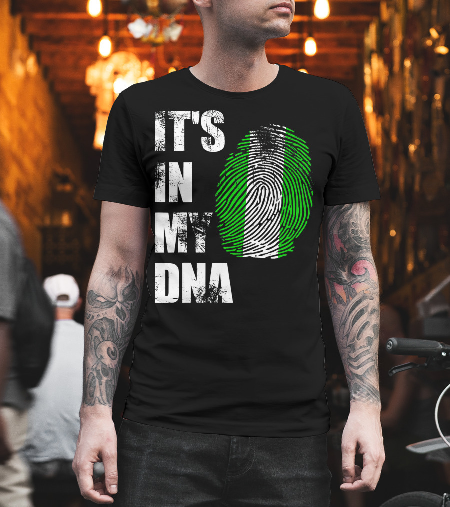 It's IN My Dna Nigerian Flag Fingerprint T-Shirt