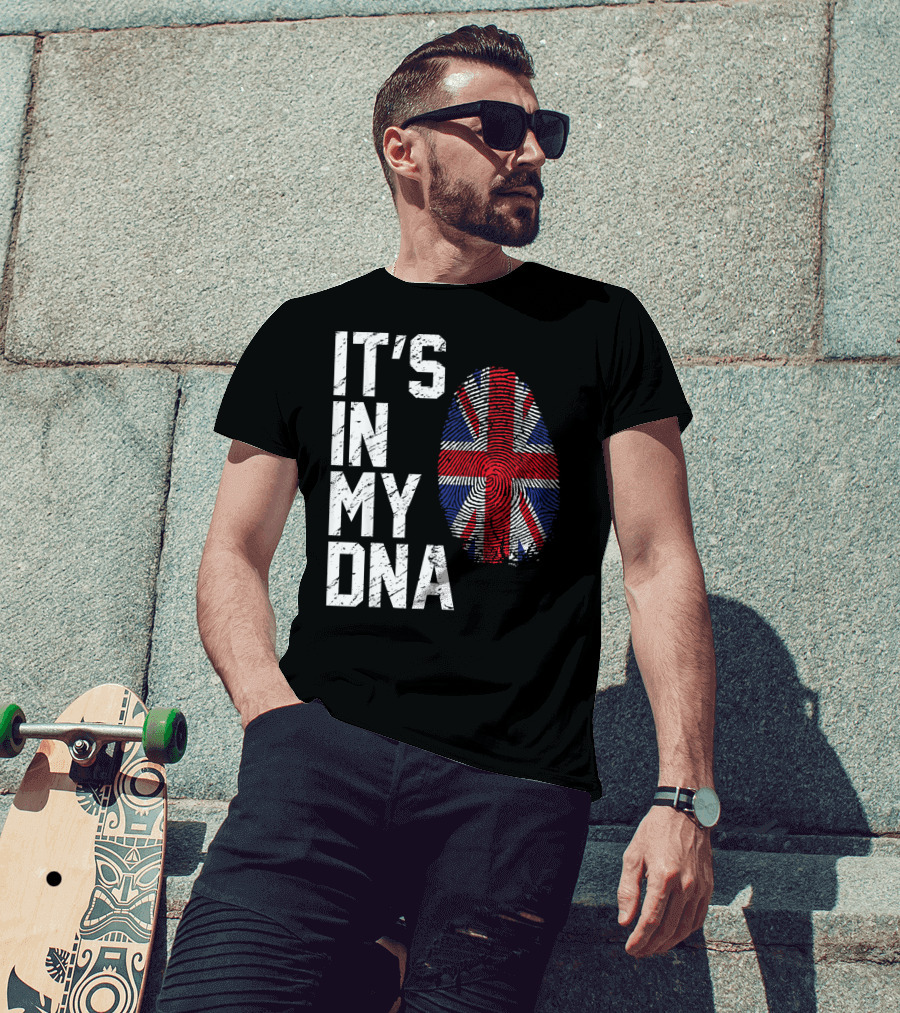 It's In My DNA British Flag Fingerprint T-Shirt