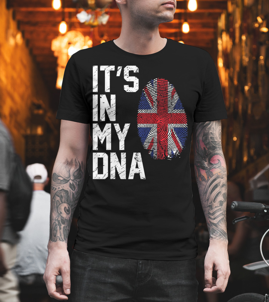 It's In My DNA British Flag Fingerprint T-Shirt