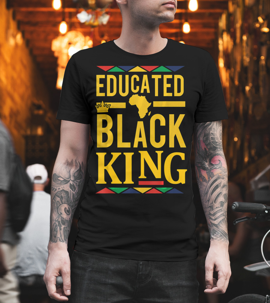 Educated Black King Africa Crown Dashiki T-Shirt