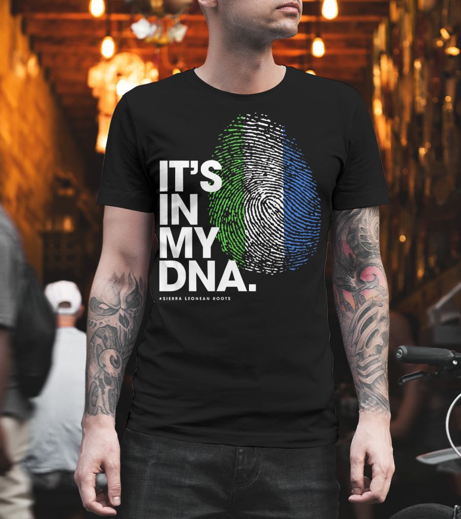 IT'S IN MY DNA Sierra Leonean Roots Fingerprint T-Shirt