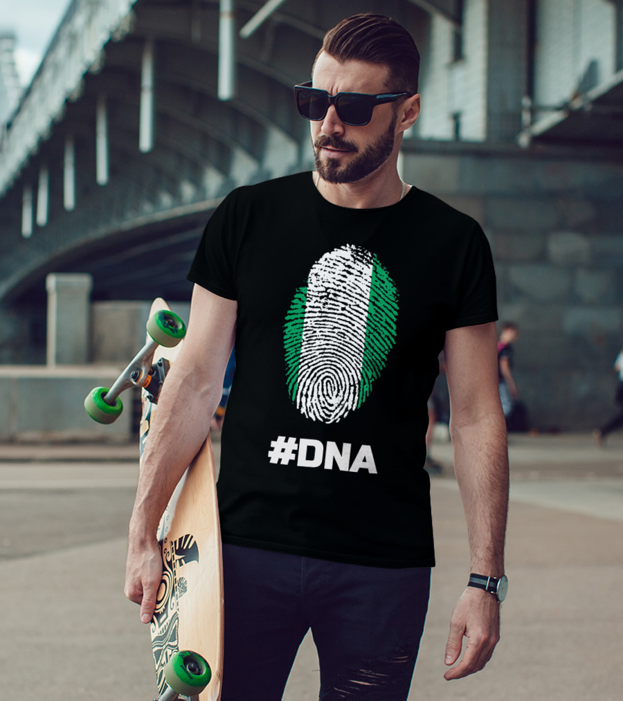 DNA Nigeria Black History Holiday Fingerprint T-Shirt
