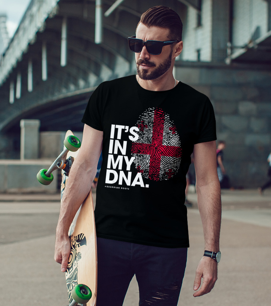 IT'S IN MY DNA Georgia Flag Georgian Roots T-Shirt