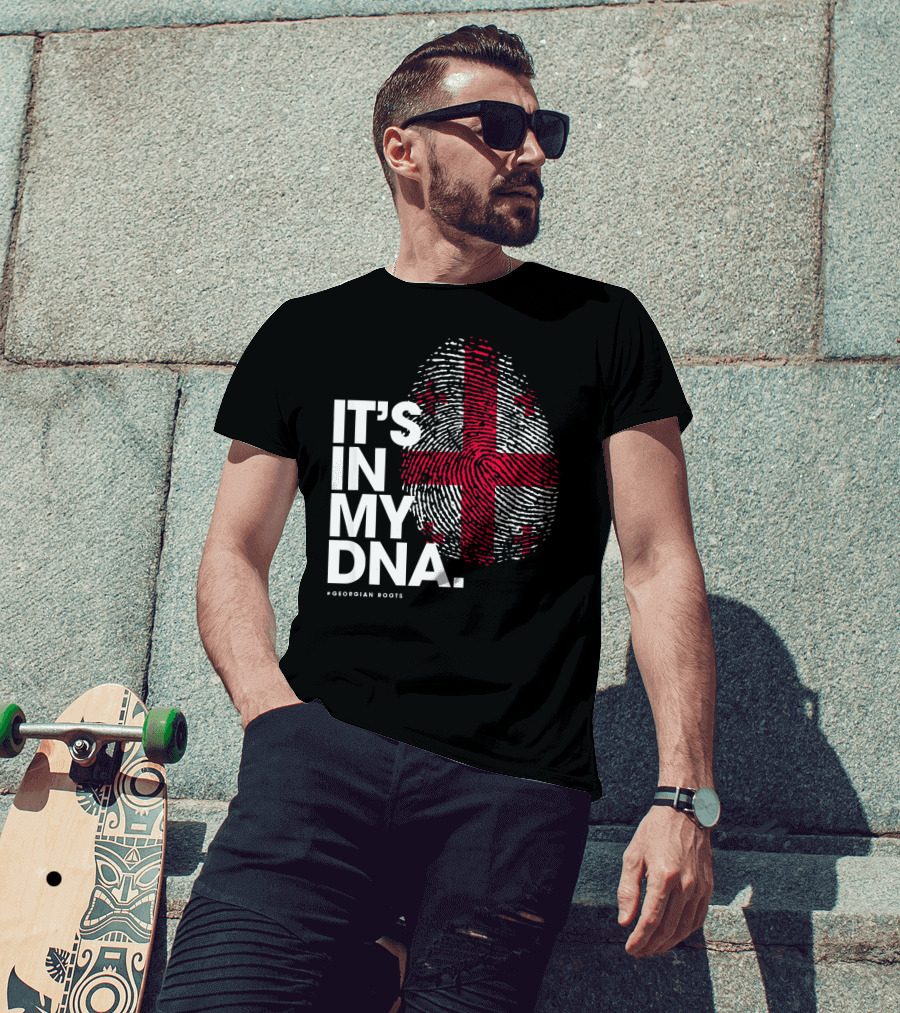 IT'S IN MY DNA Georgia Flag Georgian Roots T-Shirt