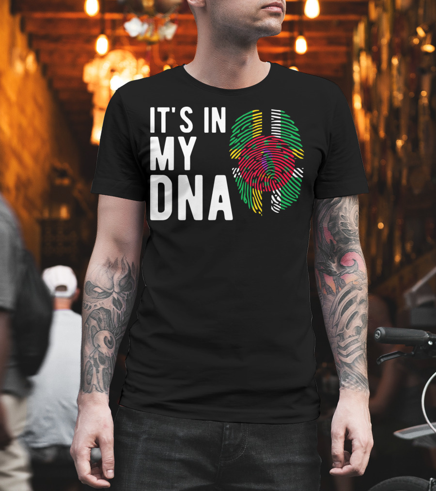 It's in My DNA Dominica Flag Dominican Fingerprint T-Shirt