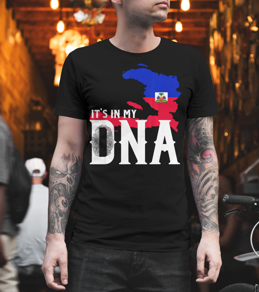 It's In My DNA Fingerprint Prideful Haiti Flag Map T-Shirt