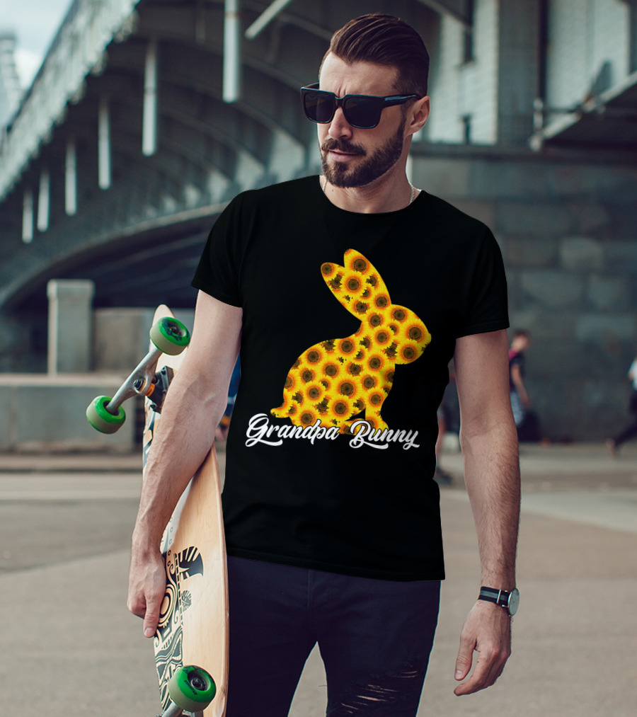 Grandpa Bunny Sunflower Floral T-Shirt