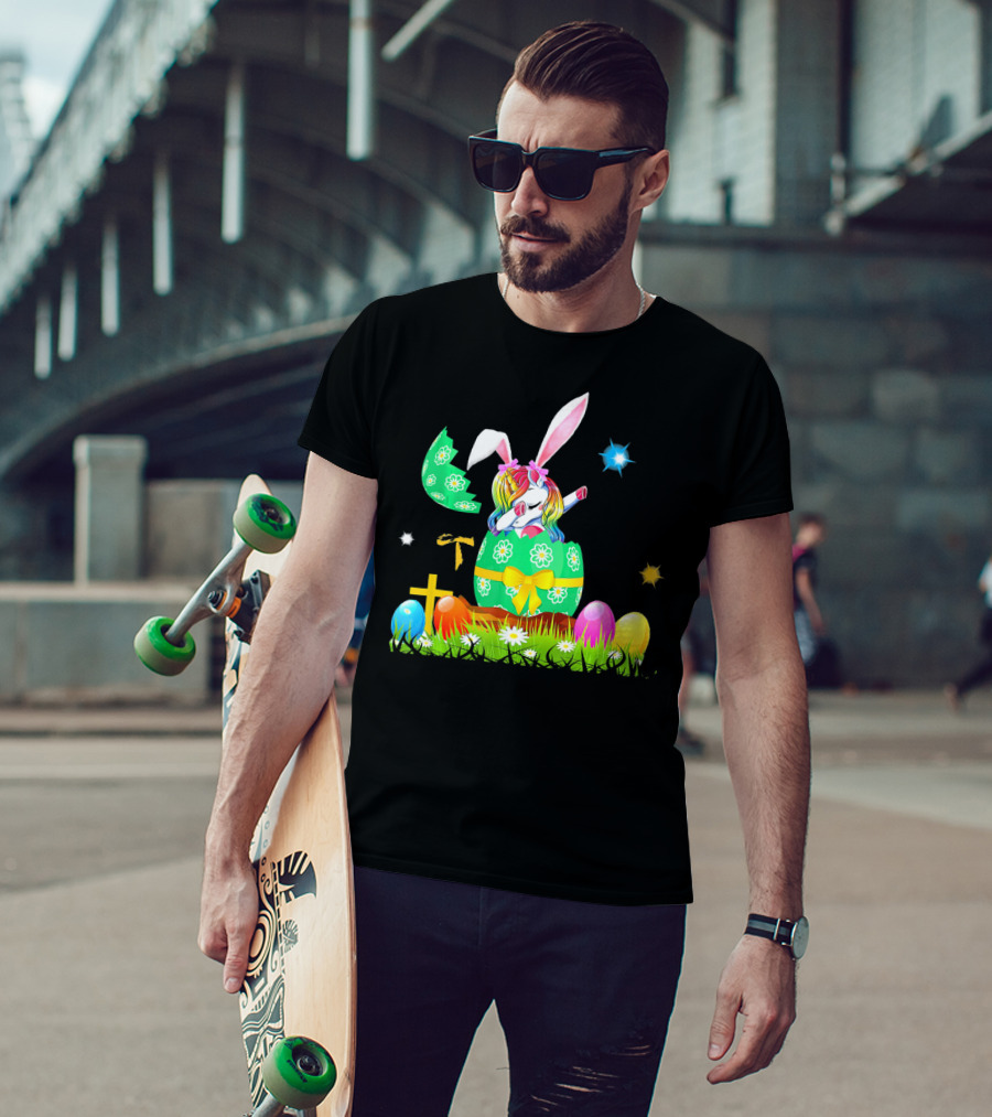 Unicorn Bunny Easter Egg Starry Spring T-Shirt