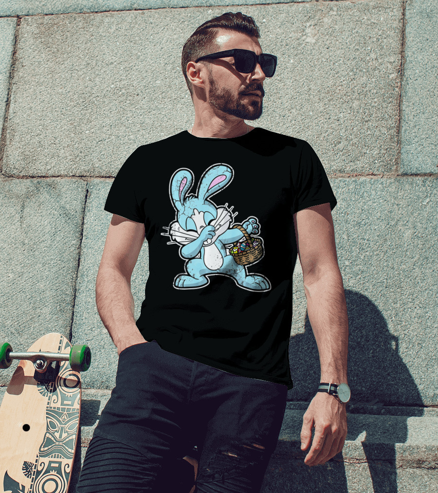 Dabbing Easter Bunny With Basket Of Eggs T-Shirt