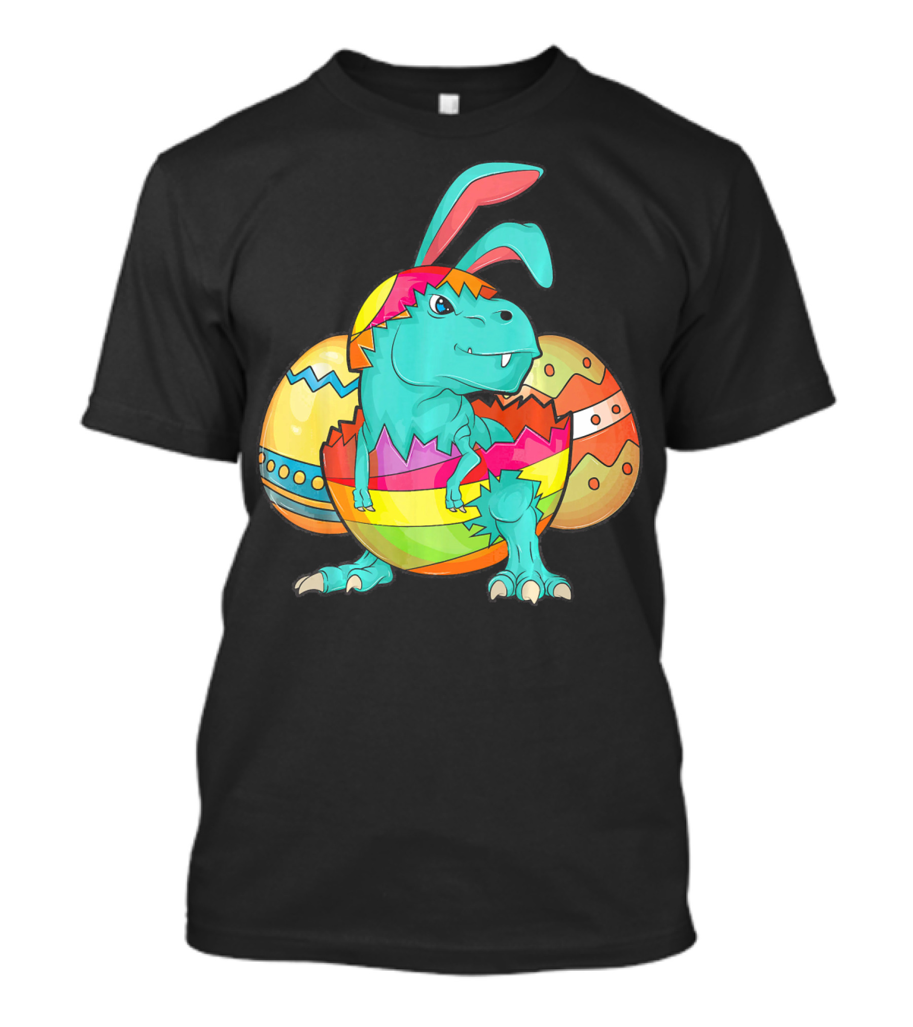 Easter Bunny Dinosaur Cute Rex Lover In Colorful Eggshell T-Shirt