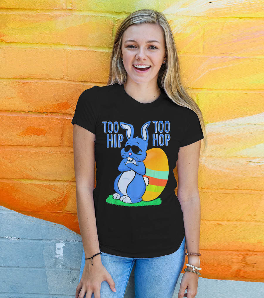 Too Hip Too Hop Easter Bunny Egg Girls Kids T-Shirt