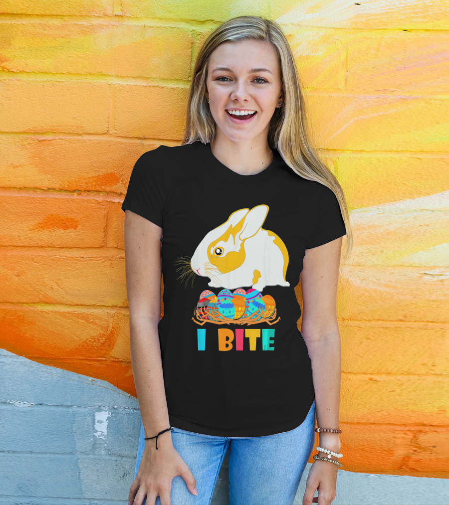 I Bite Cute Easter Bunny Eggs T-Shirt