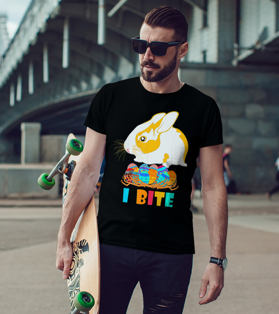 I Bite Cute Easter Bunny Eggs T-Shirt