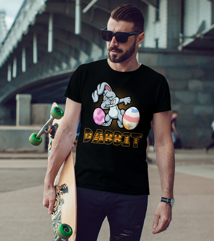 Funny Dabbit Bunny Dab With Easter Eggs T-Shirt