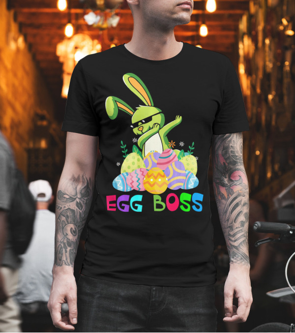 Egg Boss Dabbing Easter Bunny with Colorful Eggs T-Shirt Egg Boss Dabbing Easter Bunny with Colorful Eggs T-Shirt
