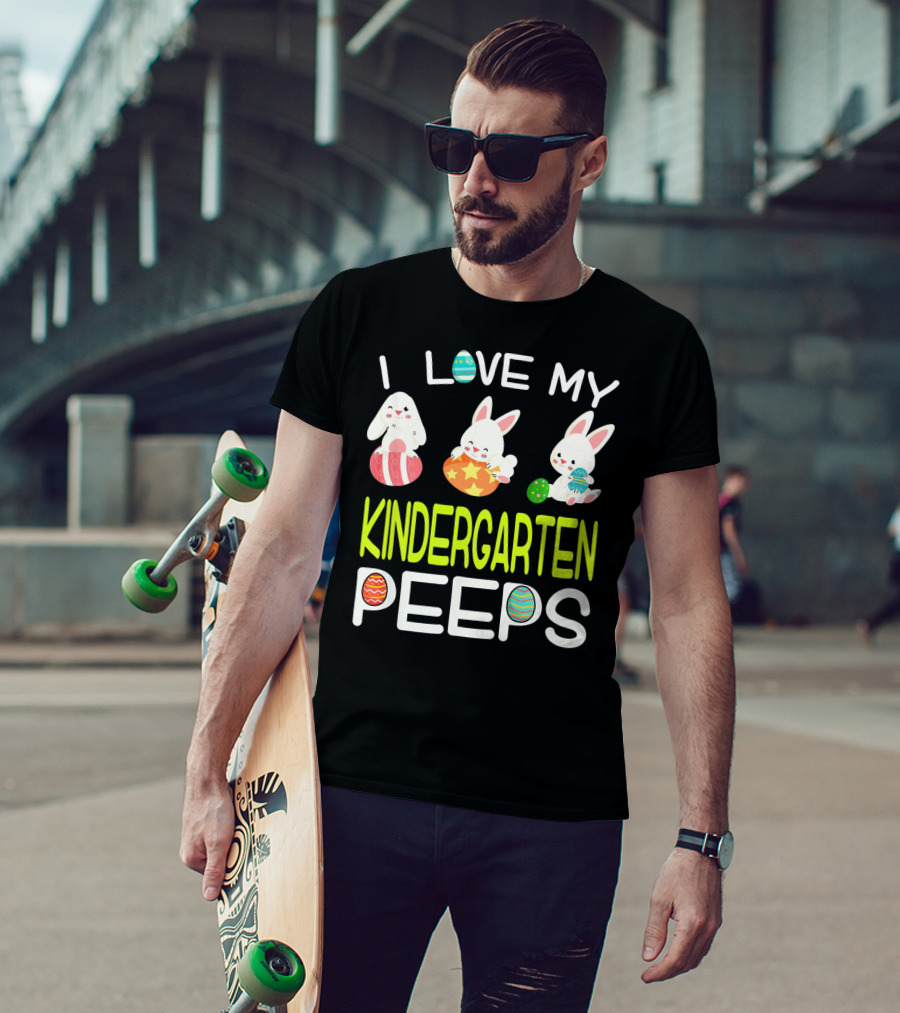 I Love My Kindergarten Peeps Easter Bunny Eggs T-Shirt