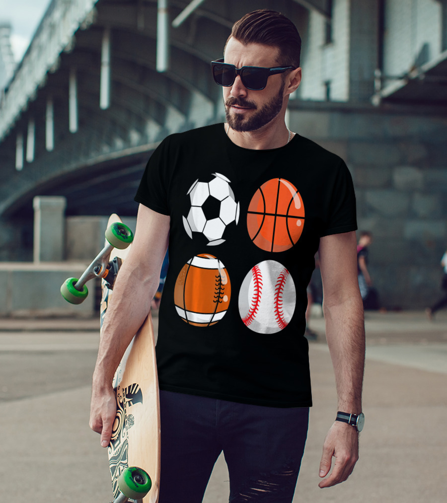 Easter Eggs Football Rugby Basketball Baseball Soccer T-Shirt