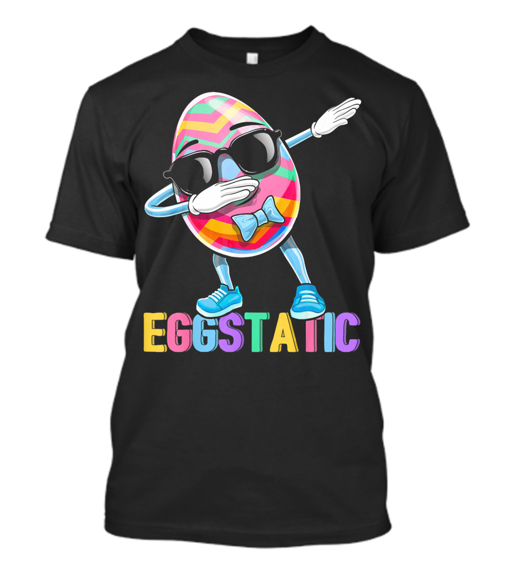 Eggstatic Colorful Dabbing Sunglasses Easter Egg T-Shirt