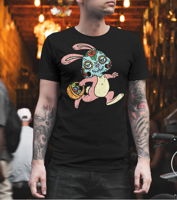 Easter Bunny Sugar Skull Calavera Dia De Los Muertos T-Shirt Easter Bunny Sugar Skull Calavera Dia De Los Muertos T-Shirt