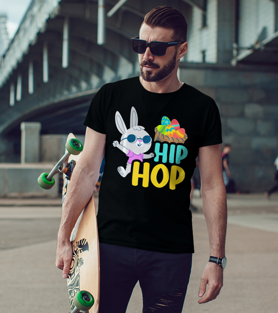 Hip Hop Bunny With Sunglasses And Easter Egg Basket T-Shirt