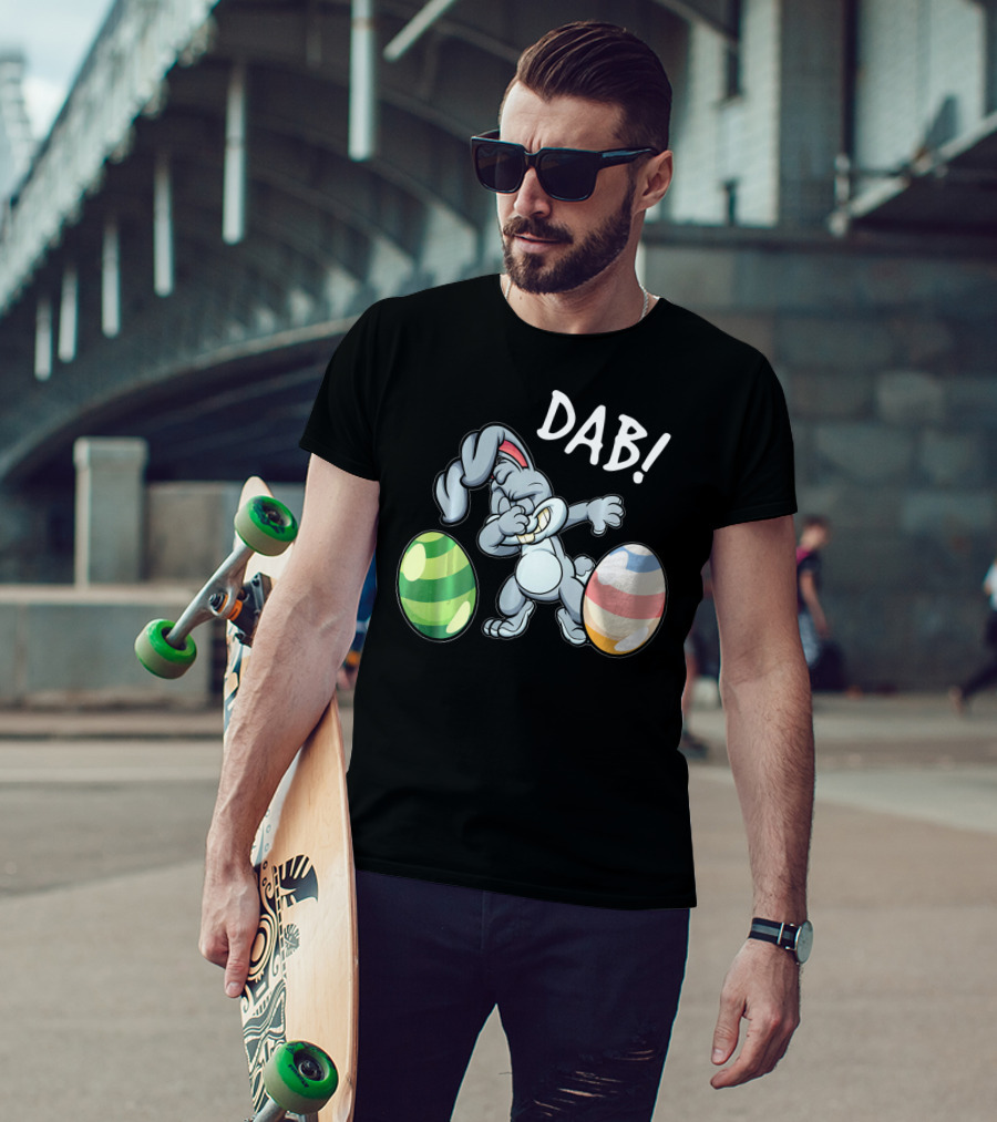 Easter Bunny Dab With Colorful Eggs T-Shirt